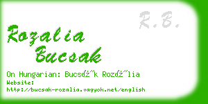 rozalia bucsak business card